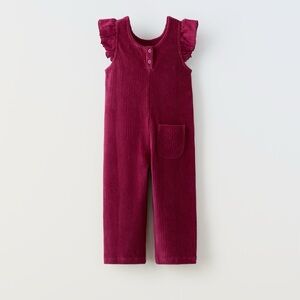Zara Corduroy Ruffled Jumpsuit Sz 12-18mo